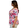 thumbnail image 2 of Blusa escote ajustable Roman Fashion, talla extra 1711 (Lila floreado) lila 36 Roman Fashion Blusa extra 1711, 2 of 6
