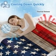 thumbnail image 3 of American Flag Cooling Blanket, Lightweight Breathable Summer Throw Blanket with Double Sided Cold Effect, Vintage Eagle Blue Red USA Flag Picnic Beach Blankets Bed Sheet for Hot Sleepers 30"x40", 3 of 8