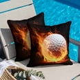thumbnail image 4 of Flame Golf Ball Throw Pillow Cover Sports Black Background Abstract Art Cotton Linen Cushion Cover Throw Pillow Case with Invisible Zipper for Couch Sofa Bed Chair Car 20x20 Inch, 4 of 9