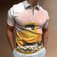 thumbnail image 2 of Spring Flower Truck Can (3) Men Zipper T-shirt Summer Casual Short Sleeve T-shirt Top, 2 of 7