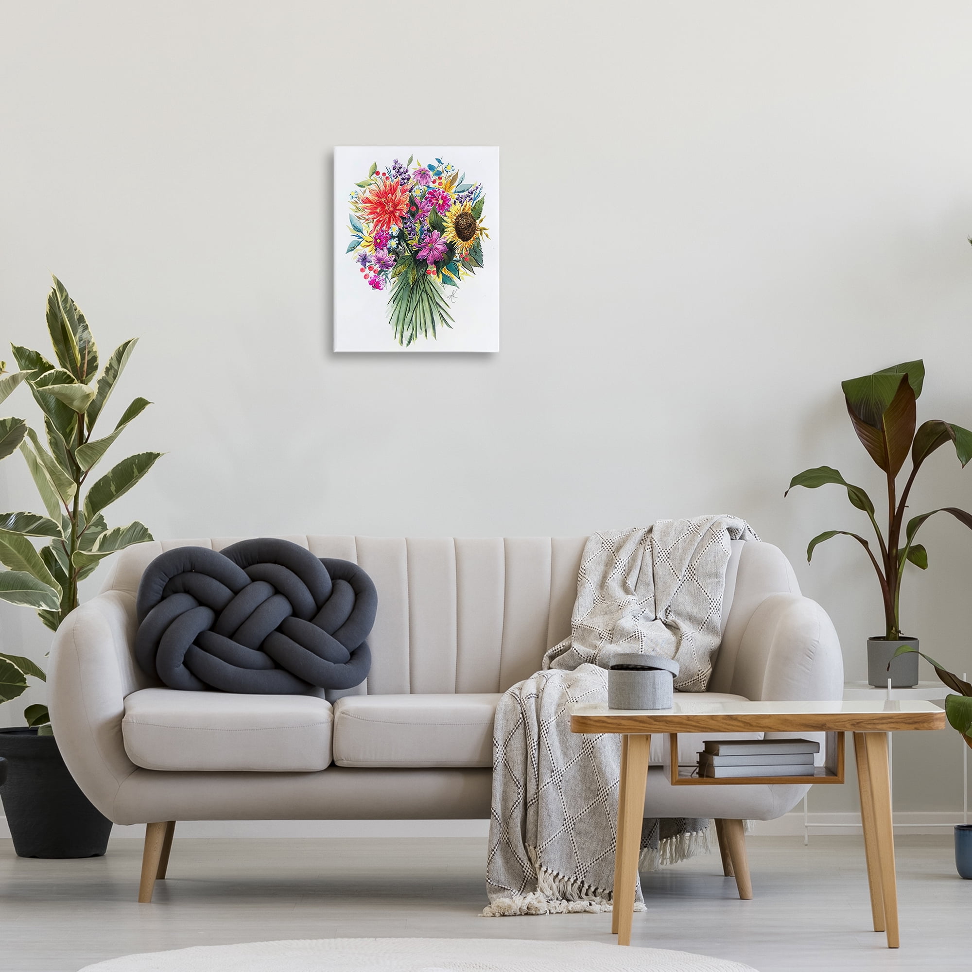 Stupell Industries Bright Wildflower Bouquet Botanical & Floral Painting Gallery Wrapped Canvas Art Print Wall Art, 16 x 20