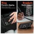 thumbnail image 7 of SaniMore for Samsung Galaxy A15 Stand Case, Armor Design Military-grade Drop Resistant Magnetic Car Mount Hidden Card Holder [Up to 2] Heavy Duty Protective Hybird Shockproof No-slip, Black, 7 of 7