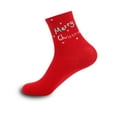 thumbnail image 2 of Arlun 1 Pair Funny Christmas Mid-Calf Socks for Women Xmas Holiday Snowflakes Graphic Slipper Sock Novelty Winter Warm Comfort Casual Lounge Crew Socks Red6 One Size, 2 of 3