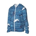 thumbnail image 2 of Sigee Sharks on White Blue Striped Print UPF50+ Men's Sun Protection Hoodie Shirt SPF UV Shirt Long Sleeve Fishing Outdoor Lightweight, S-3XL, 2 of 9