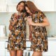 thumbnail image 4 of Fotbe Dogs Different Breeds Bata de Dormir para Mujer con Estampado, Camisón de Algodón de Manga Corta, Ropa de Dormir Casual, 4 of 6