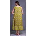 thumbnail image 3 of Bimba Chemises de Nuit en Coton Jaune à Feuilles Florales et Roses Imprimées pour Femmes, Robe Sans Manches, Tenue de Nuit, Robe Maxi, Moyen, 3 of 6