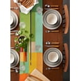 thumbnail image 2 of Ldtrchee Green Orange Table Runner 72 Inches, Modern Oil Painting Abstract Geometric Bed Runner Dresser Scarves Tabletop for Indoor Outdoor Parties/Ceremony/Banquet, 14" x 72", 2 of 8