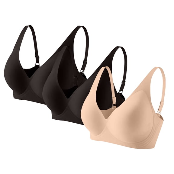 ZJXFGS 3PC Womens Bras Wireless V Neck Sports Bra Seamless Jelly Bra Cami Bralettes For Women Bras For Women Full Coverage Lounge Bra Bras For Older Women Comfortable Bras For Women Full Coverage Bra