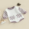 thumbnail image 3 of Combinaison à Manches Longues pour Bébés Filles, Barboteuse pour Nourrissons Garçons, Imprimé de Lettres « French Fries », Combinaison Chandail en Molleton Gris 6-12 Mois, 3 of 7