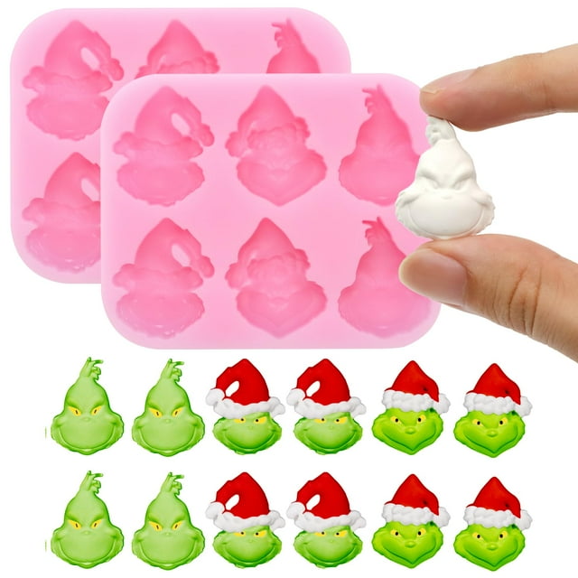 Molde de chocolate NSSHEL 3D Santa Claus Green Monster 2 unidades