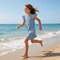 thumbnail image 6 of Grblisyd Girls Dress Summer Ruffle Sleeve Crew Neck Sundress Solid Color Casual Party Dresses for Kids 2-13 Years, 6 of 6
