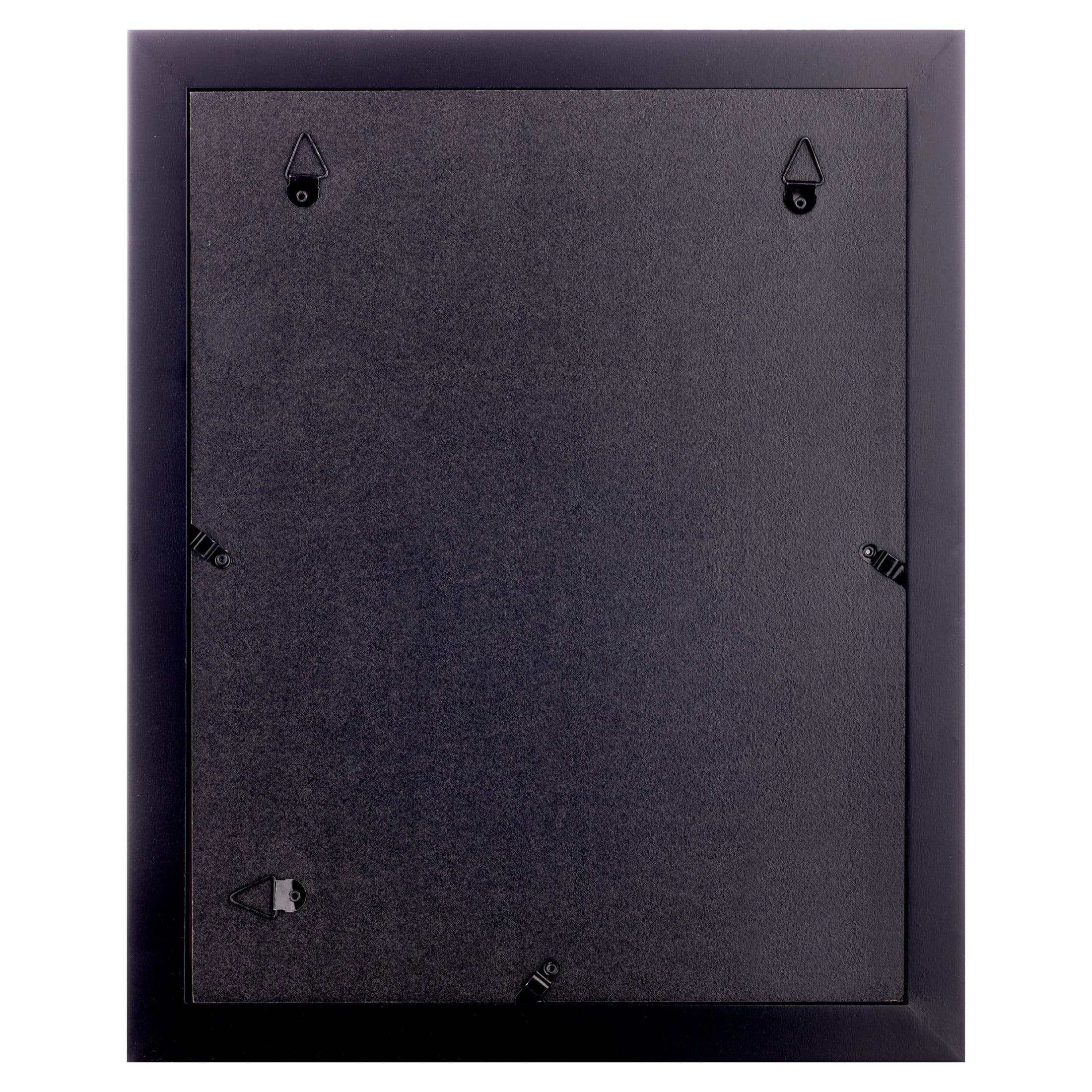 Gallery Solutions 11"x14" Flat Black Wall Picture Frame - Double White Mat - Wall Mount Display - Perfect Fit for 8x10 Photos