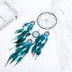 thumbnail image 2 of Colgante de plumas de atrapasueños, colgante de carillón de viento de cinco anillos, decoración del hogar, colgante creativo (azul), 2 of 5