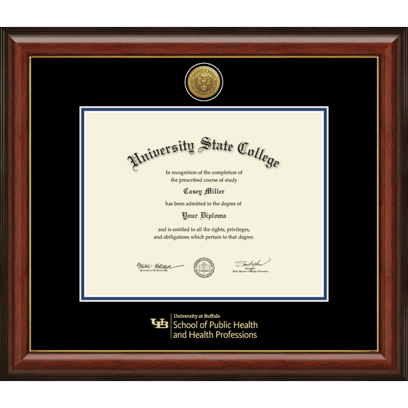 University at Buffalo School of Public Health and Health Professions Diploma Frame, Document Size 12.5" x 9.75"