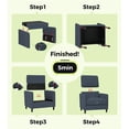 thumbnail image 2 of Welzona 33" Teddy Fabric Accent Chair, Comfy Reading Armchair for Living Room & Bedroom, Tool-Free Assembly, Blue, 2 of 9