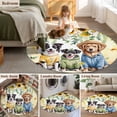 thumbnail image 5 of Round Rugs 3.3Ft, Spring Dog Round Area Rug Washable Indoor Throw Carpet, Sunflower Daisy Botanical Yellow Ombre Soft Non Slip Circle Rug for Laundry Room Patio Home Decor Aesthetic, 5 of 8