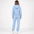 thumbnail image 4 of Women's 2 Piece Fall Active Sets Loose Fit Zip Front Hooded Track Top Drawstring Jogging Pants Athletic Daily Outfits Light Blue XL, 4 of 6