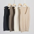 thumbnail image 6 of Amazhiyu Womens 100% Wool Sweater Vest Sleeveless V Neck Sweaters Knitted Ribbed Pullover Tops, 6 of 6