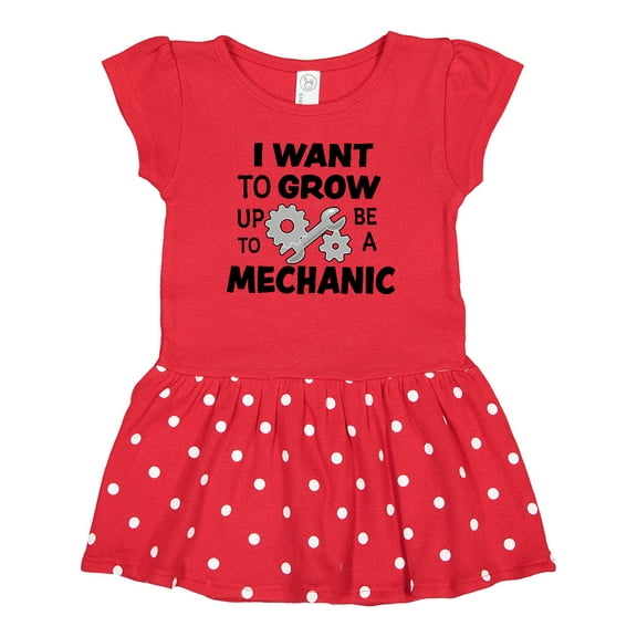 Inktastic I Want To Grow up To Be a Mechanic Gift Baby Girl Dress