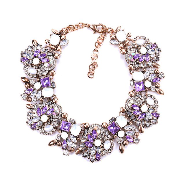 Collar de aleación Minnieouse colgante decorativo ajustable violeta