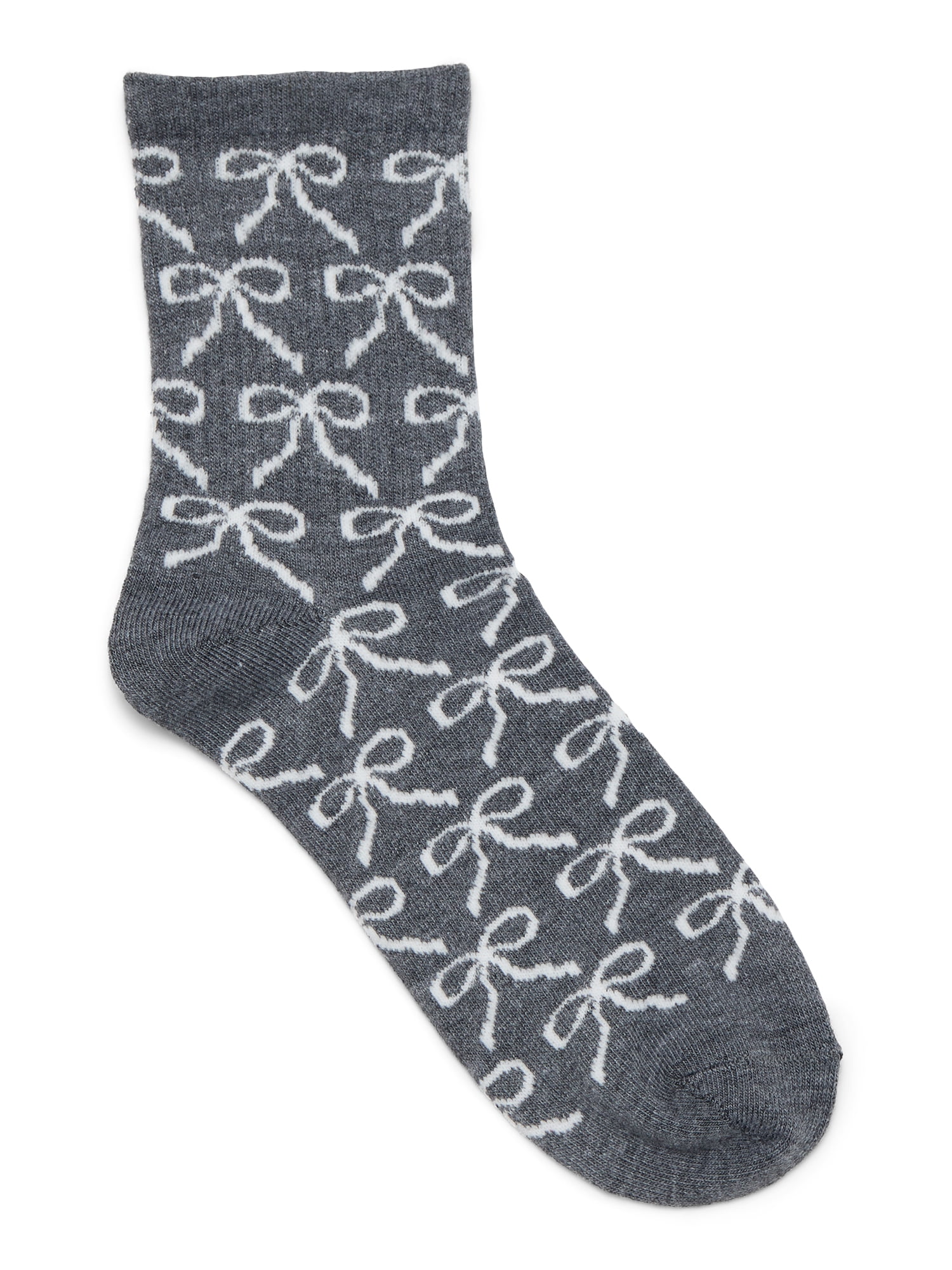 No Boundaries Women's Embroidered Scallop Edge Mid-Crew Socks, 6-Pack, Size 4-10