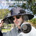 Wearable Fish Solar Power Fan Hat, Wearable Wide Brim Cooling Sun Fishing Hat with 2 ...