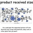 thumbnail image 2 of Blue Flowers Wall Decals Flower Vine Branches Wall Stickers Leaves Wall Decor Removable Vinyl Wall Art Stickers for Bedroom Living Room Office Sofa Backdrop TV Wall Home Decoration, 2 of 6