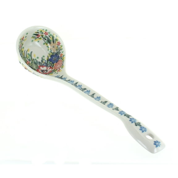 Blue Rose Polish Pottery Hummingbird Ladle