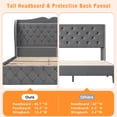 thumbnail image 6 of Full/Queen Size Bed Frame with 4 Storage Drawers, Upholstered Platform Bed with High Storage Headboard and Charging Station, Luxurious Velvet Tufted & Wingback, Wood Slats Support, Grey, 6 of 9