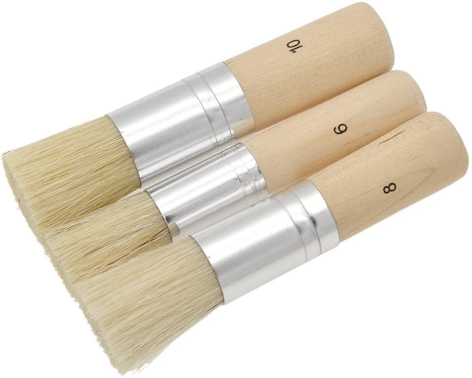 3X Art Paint Brush Extra Large Pure Bristle Stencil Brushes Set Crafts Tools DIY