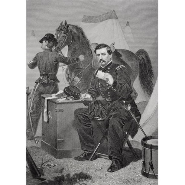 Posterazzi DPI1838891LARGE George Brinton Mcclellan 1826 - 1885 Général de l'Union pendant la Guerre Civile Américaine de Peinture par Impression d'Affiche de Chappel d'Alonzo, Grand - 24 x 34