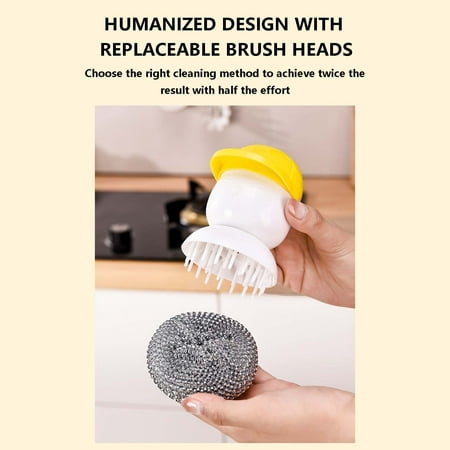 

Cleaning Supplies New Automatic Liquid Adding Fuwa Cleaning Brush Press Type Automatic Liquid Discharge Dishwashing Brush Household Stove Cleaning Brush Pot Brush Household Cleaning Tools