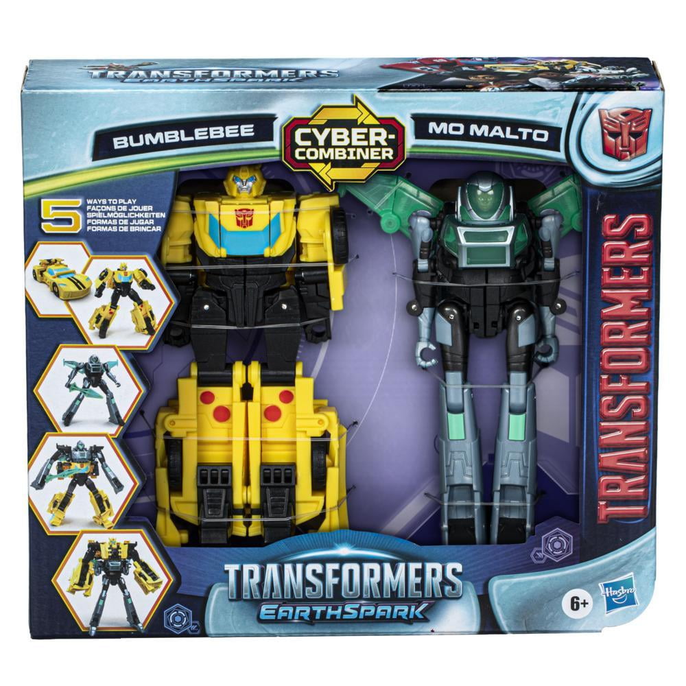 Transformers Toys EarthSpark Cyber-Combiner Bumblebee and Mo Malto Action Figures
