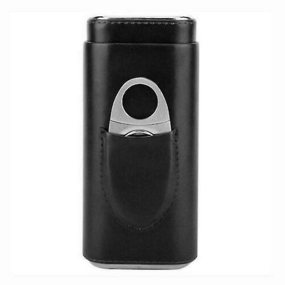 Portable Cigar Box Holder for Humidors with Leather Cigar Cutter Travel Kit