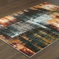 thumbnail image 4 of HomeRoots 5 x 8 ft. Blue Gold Red & Gray Abstract Power Loom Stain Resistant Rectangle Area Rug, 4 of 5
