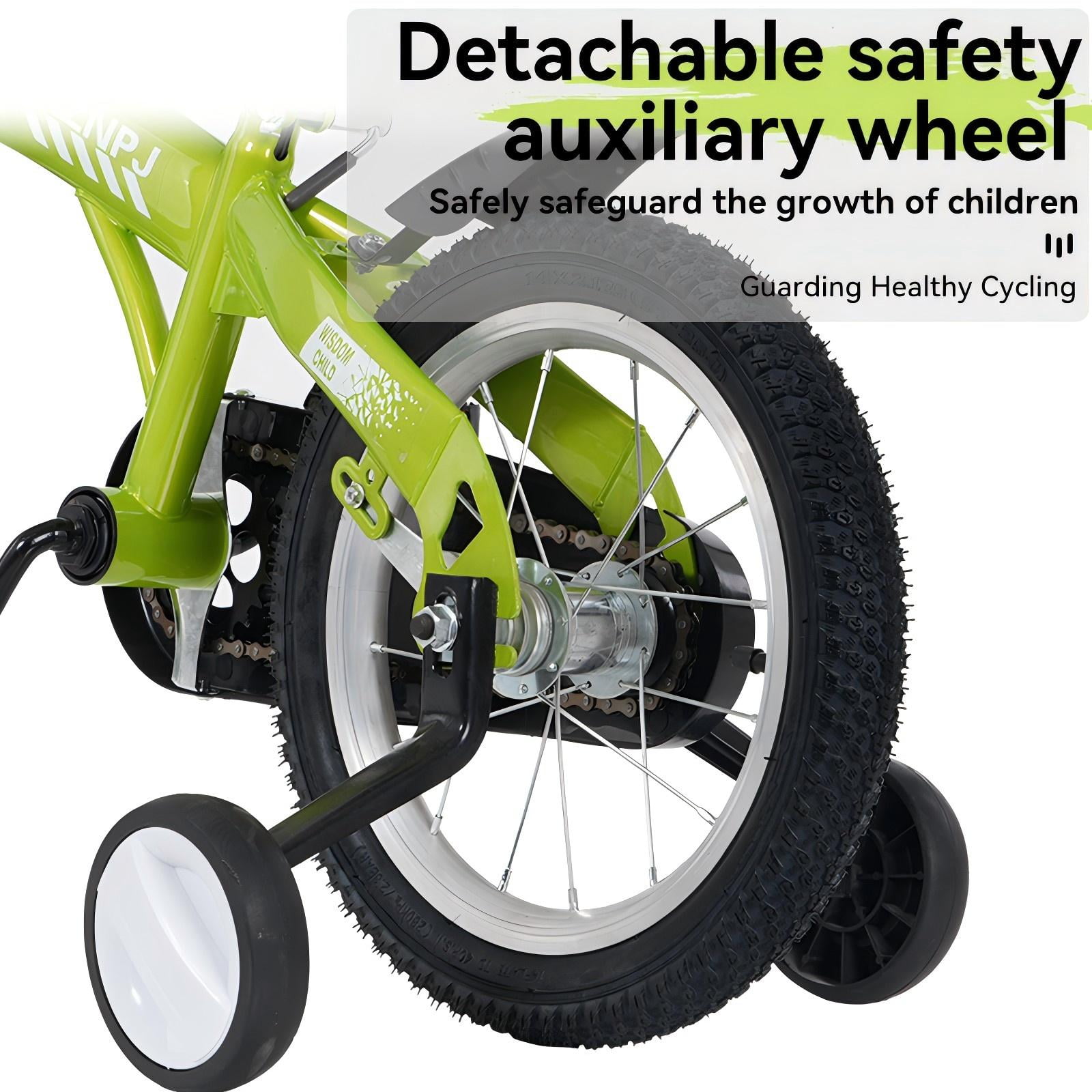 18 Inch Bicycle with Training Wheels and Kickstand, Adjustable Seat, Multi-Color Options