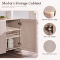 thumbnail image 3 of Aitjunz 66" Buffet Cabinet with Storage, Modern Sideboard w/Curved Edges & Adjustable Shelves, Cream, 3 of 7
