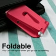 thumbnail image 3 of EeaseCA Universal Metal Phone Bracket Aluminum Alloy Non-slip Silicone Phone Holder Compact and Portable Triangular Stability Multi-Angle Adjustment Phone Stand Holder with Charging Hole (Red), 3 of 7