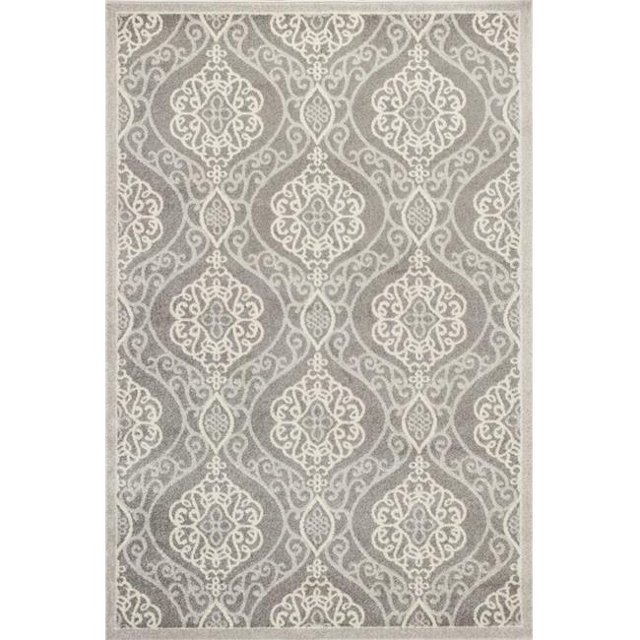 HomeRoots 353150 23 x 45 in. UV-Treated Polypropylene Silver Area Rug
