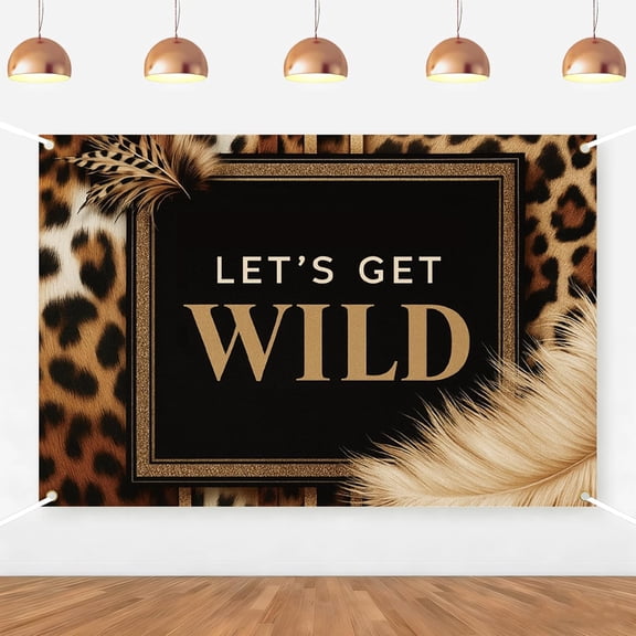 7x5FT Let’s Get Wild Leopard Backdrop Cheetah Birthday Background Jungle Safari Animal Birthday Bachelorette Bridal Shower Wedding Party Decorations Banner Supplies Photo Booth Props