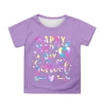 thumbnail image 2 of School Uniform Tshirts Boys Graphic Loose Crewneck T Shirt Short Sleeve School Top Graphic Tees for Boys Purple 12-13 Years, 2 of 4