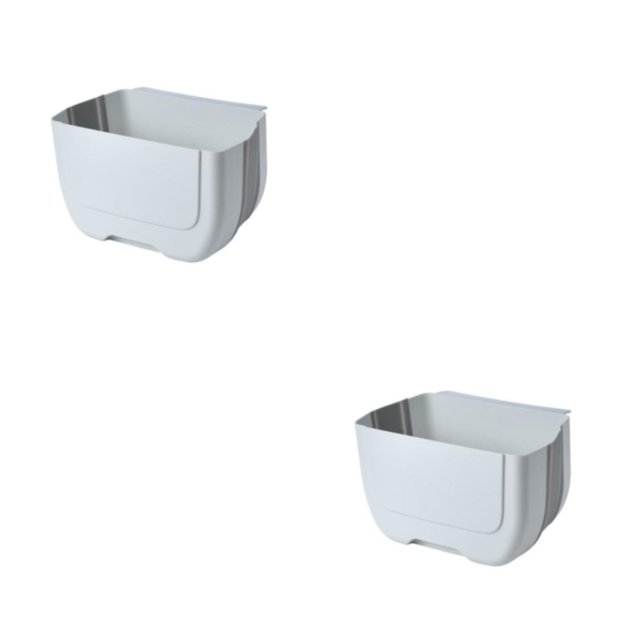 Kearding Cubo de basura eficiente y duradero para la gestión de residuos de cocina cubo de basura multifuncional montado en la pared blanco gris blanco 2Conjunto