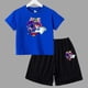 thumbnail image 3 of Conjunto de 2 piezas de camiseta y pantalones cortos de algodón para adolescentes y niños, juego de lucha, ropa deportiva de manga corta de verano para niño y niña, 3 of 5