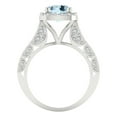 thumbnail image 4 of 2.7ct round cut natural sky blue topaz 14k white gold halo Bridal Wedding Engagement Promise Anniversary Ring for Women size 4.25, 4 of 7