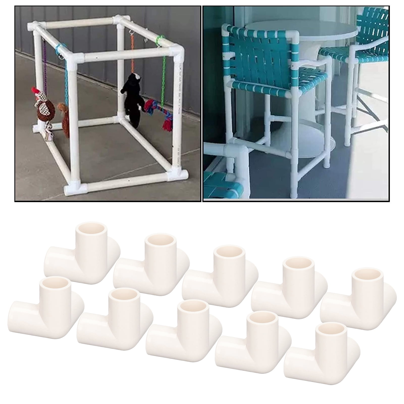 Tubos Pvc 10 Conectores En T De PVC Para Tuberías - 90 Grados, Ideal Para  Muebles E Invernaderos Accesorios De Tuberia De Pvc, image size:1601x1601