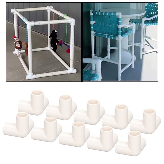10 piezas de accesorios de tubería de 3 vías conector en T de plástico PVC conector de esquina de codo de 90 grados 25 mm 1 pulgada de diámetro interior para tuberías de ANGGREK Otros