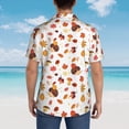 thumbnail image 6 of Daiia Autumn Maple Leaf with Hedgehog Hawaiian Shirt for Men Gentle Cotton Regular Short Sleeve Casual-Medium, 6 of 9