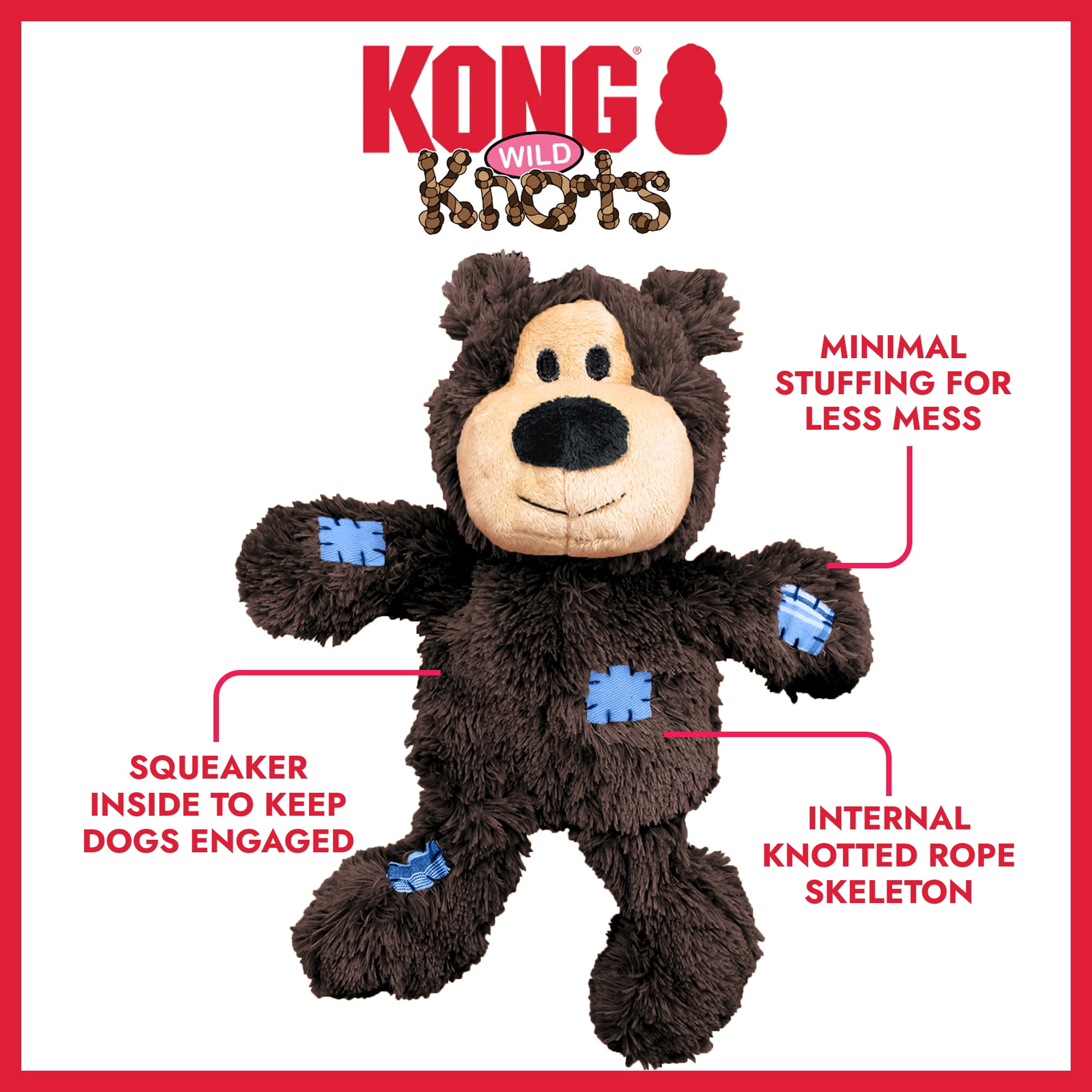 KONG® Wild Knots Internal Knotted Rope Skeleton Dog Toy, Bear