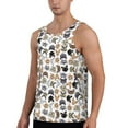 thumbnail image 2 of Fotbe Cute Cats Pattern Men's Quick Dry Workout Tank Top Gym Muscle Tee Fitness Bodybuilding Sleeveless T Shirt Breathable Workout Shirt-Small, 2 of 9