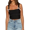 thumbnail image 2 of Yunliwuli Women Camisole, Sleeveless Tops Backless Bows Hollowed Tie-up Slim Fit Summer Vest for Party Club, 2 of 10